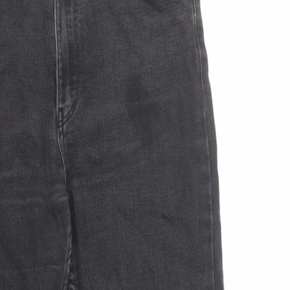 Bershka Womens Black Cotton Tapered Jeans Size 12 L28 in Regular Zip