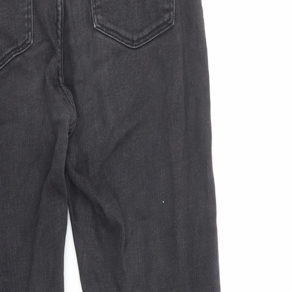 Bershka Womens Black Cotton Tapered Jeans Size 12 L28 in Regular Zip
