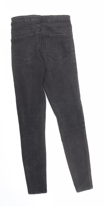 Denim & Co. Womens Black Cotton Skinny Jeans Size 10 L28 in Regular Zip