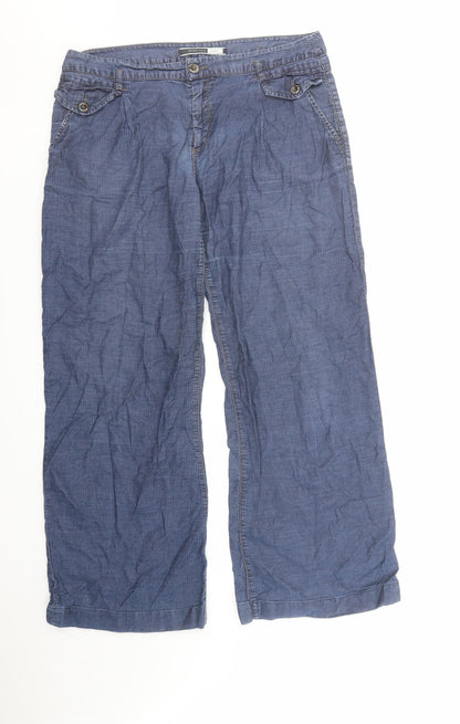 Sportmax Womens Blue Polyester Trousers Size 34 in L30 in Regular Zip