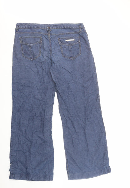 Sportmax Womens Blue Polyester Trousers Size 34 in L30 in Regular Zip