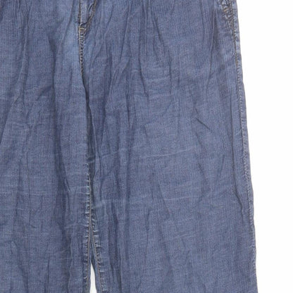 Sportmax Womens Blue Polyester Trousers Size 34 in L30 in Regular Zip