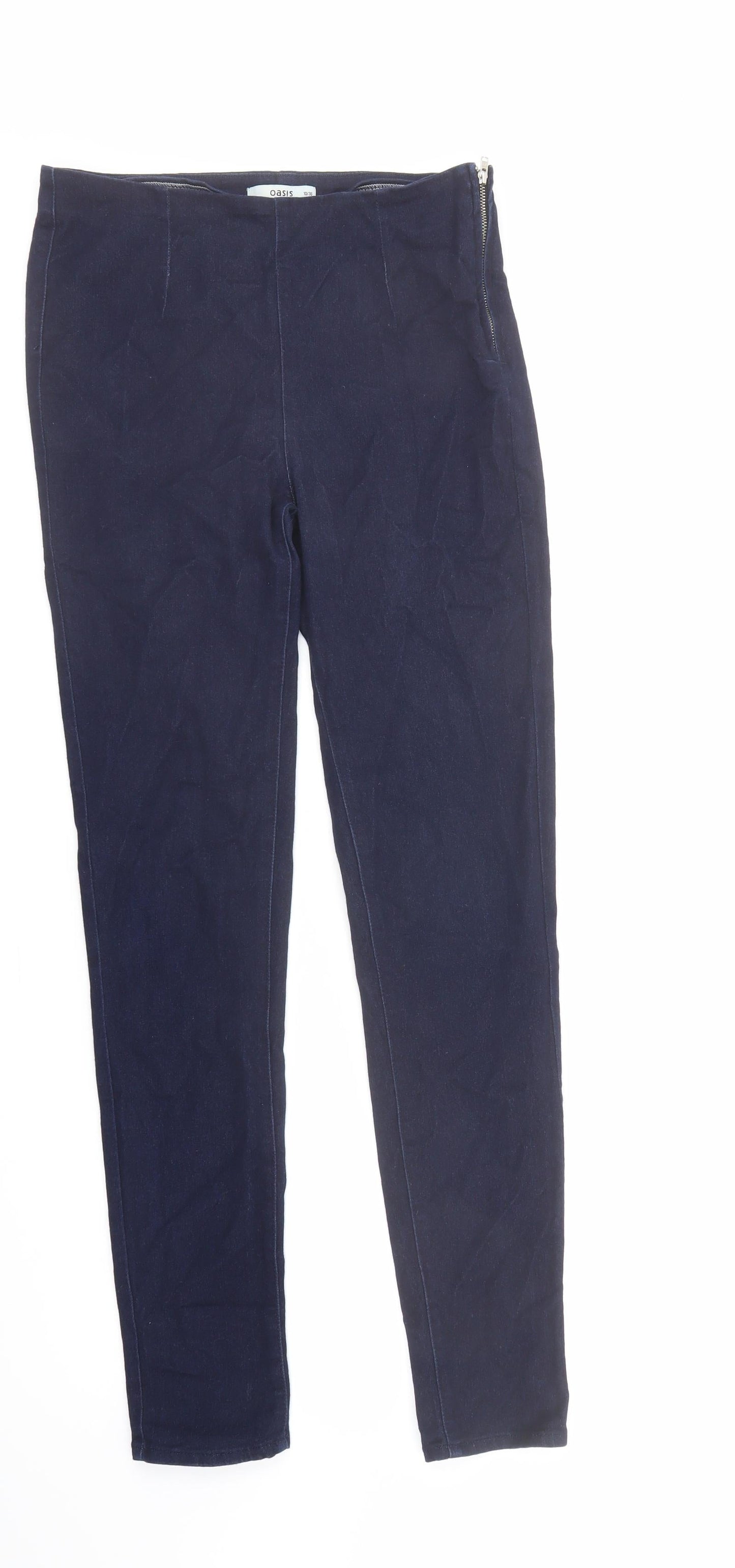 Oasis Womens Blue Cotton Skinny Jeans Size 10 L31 in Regular Zip