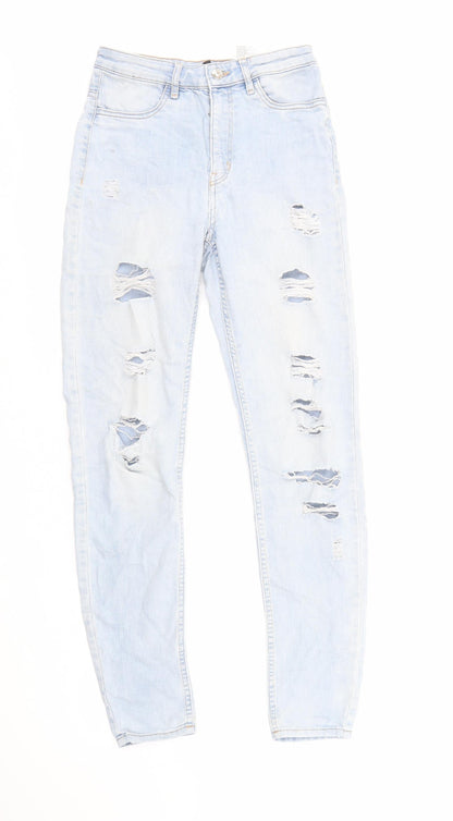 Divided by H&M Womens Blue Cotton Skinny Jeans Size 8 L29 in Regular Zip
