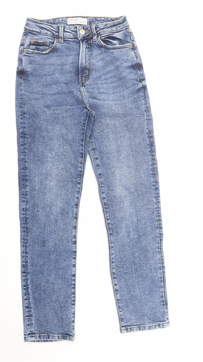 Denim & Co. Womens Blue Cotton Tapered Jeans Size 6 L28 in Regular Zip