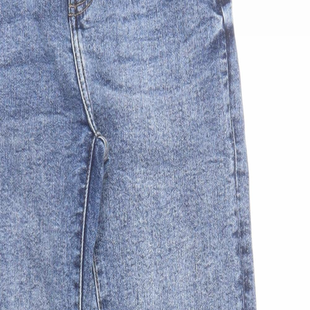 Denim & Co. Womens Blue Cotton Tapered Jeans Size 6 L28 in Regular Zip