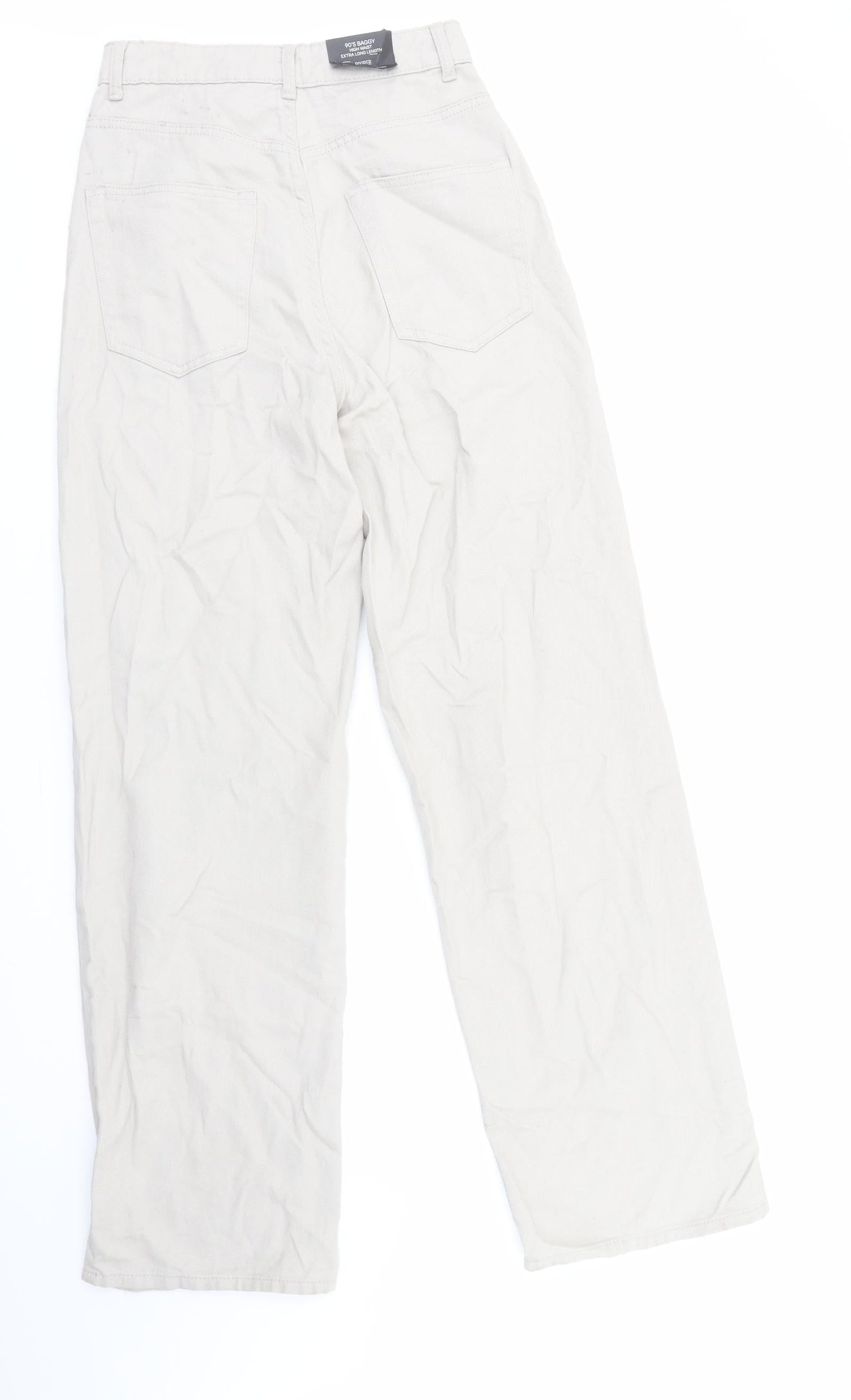 Divided by H&M Womens Grey Cotton Wide-Leg Jeans Size 8 L32 in Regular Zip