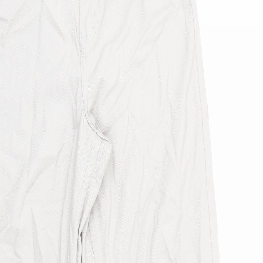 Divided by H&M Womens Grey Cotton Wide-Leg Jeans Size 8 L32 in Regular Zip