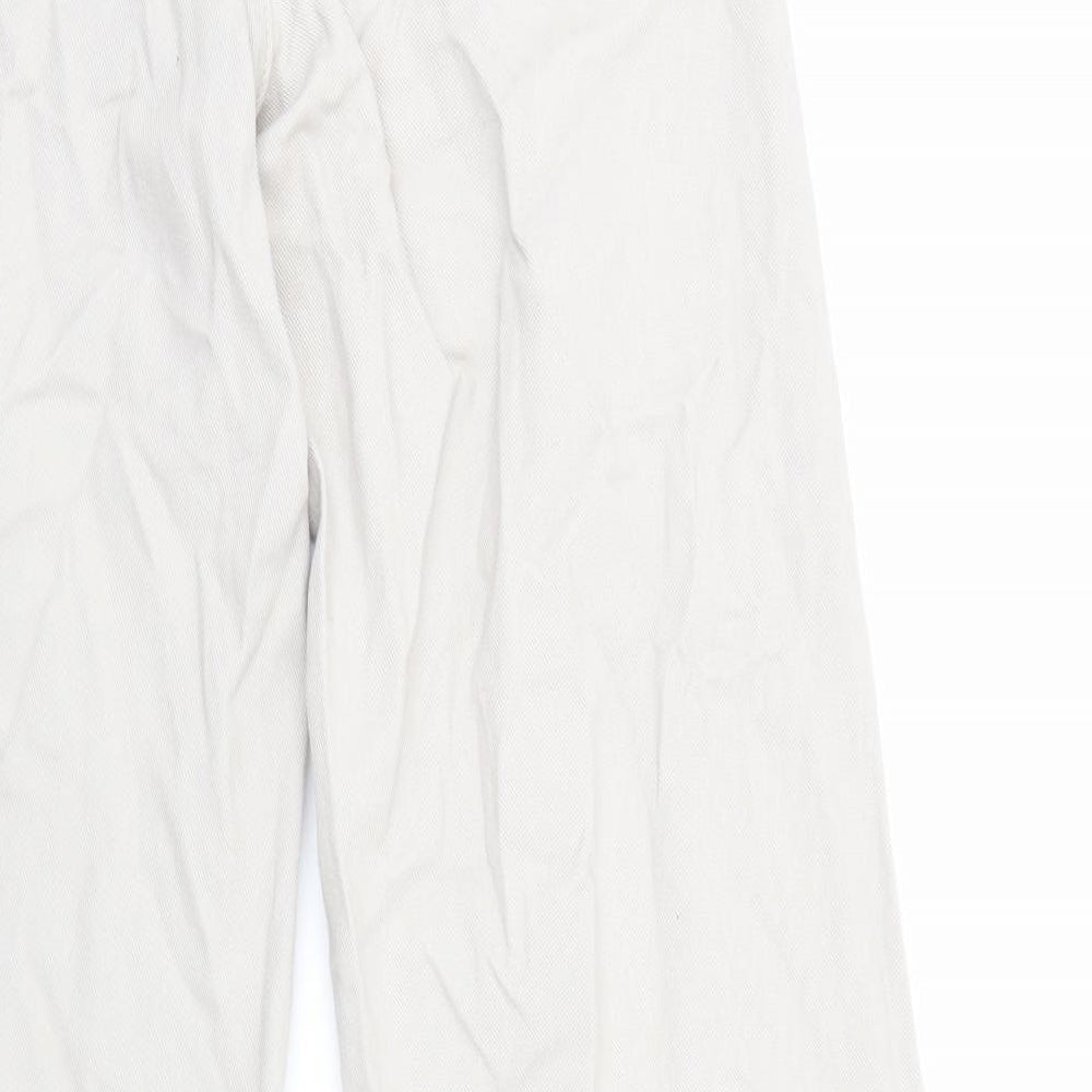 Divided by H&M Womens Grey Cotton Wide-Leg Jeans Size 8 L32 in Regular Zip