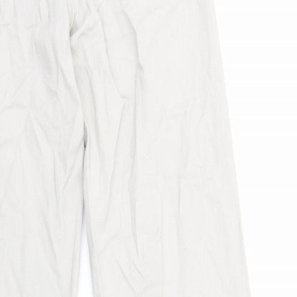 Divided by H&M Womens Grey Cotton Wide-Leg Jeans Size 8 L32 in Regular Zip