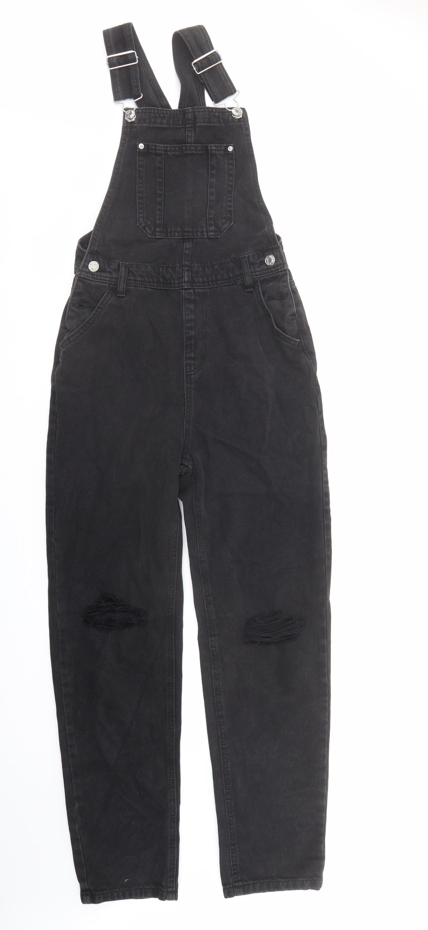 Denim & Co. Womens Black Cotton Straight Jeans Size 4 L28 in Regular Button - Dungarees