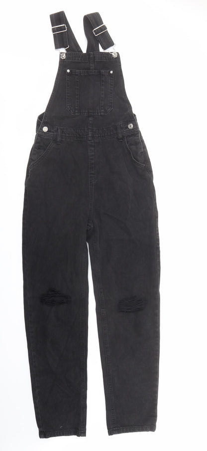 Denim & Co. Womens Black Cotton Straight Jeans Size 4 L28 in Regular Button - Dungarees