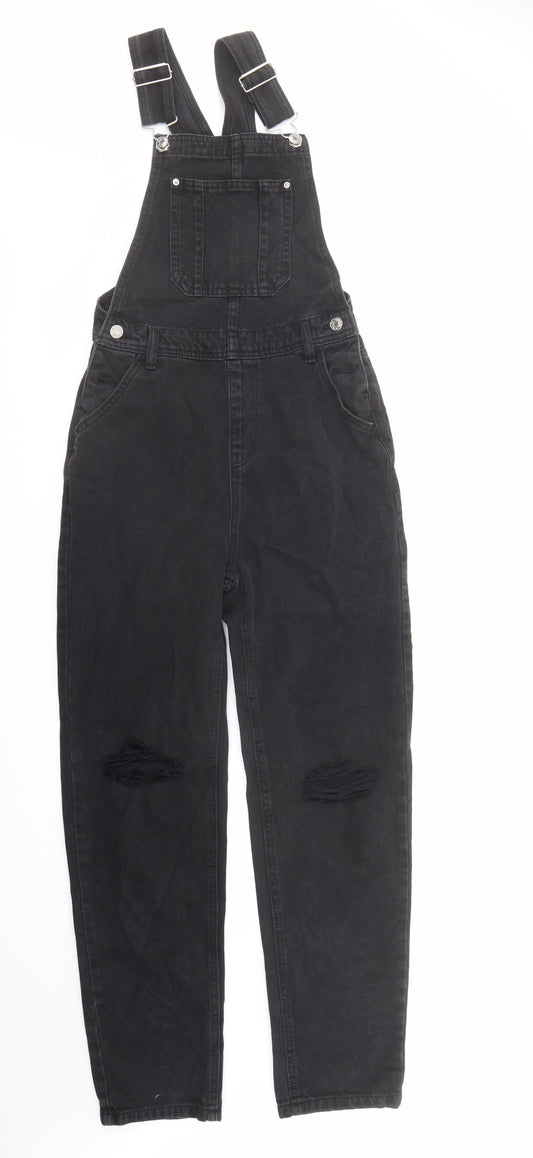 Denim & Co. Womens Black Cotton Straight Jeans Size 4 L28 in Regular Button - Dungarees