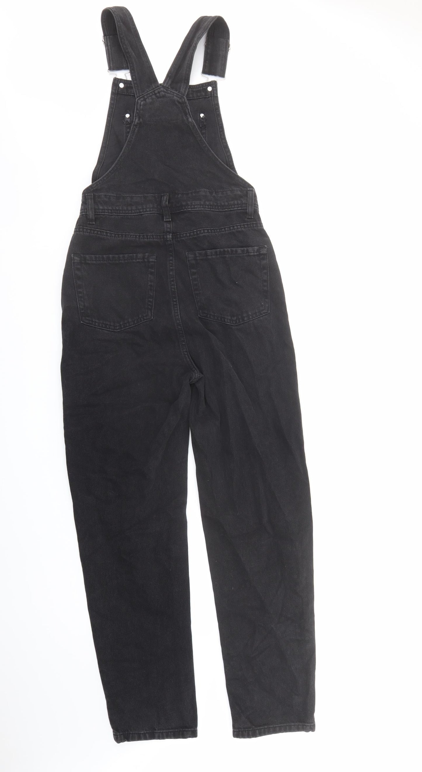 Denim & Co. Womens Black Cotton Straight Jeans Size 4 L28 in Regular Button - Dungarees