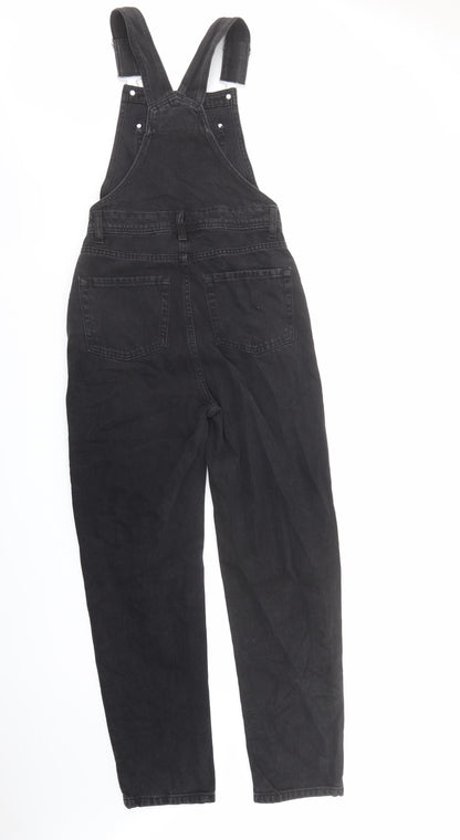Denim & Co. Womens Black Cotton Straight Jeans Size 4 L28 in Regular Button - Dungarees