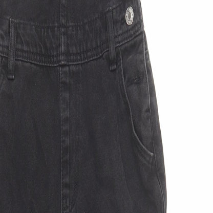 Denim & Co. Womens Black Cotton Straight Jeans Size 4 L28 in Regular Button - Dungarees