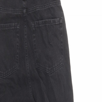 Denim & Co. Womens Black Cotton Straight Jeans Size 4 L28 in Regular Button - Dungarees