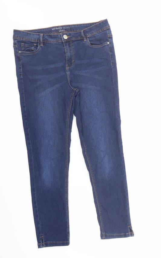 ORSAY Womens Blue Cotton Skinny Jeans Size 30 in L27 in Regular Zip