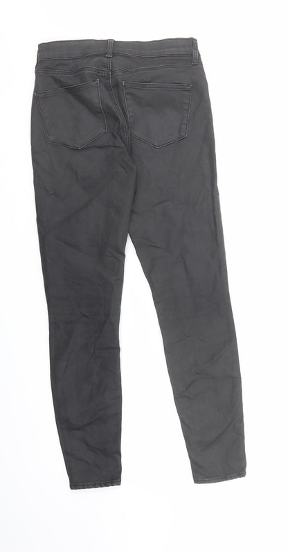 Topshop Womens Black Cotton Skinny Jeans Size 26 in L30 in Regular Zip - Coated