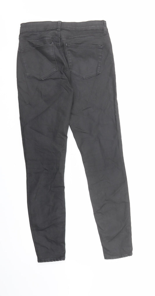 Topshop Womens Black Cotton Skinny Jeans Size 26 in L30 in Regular Zip - Coated