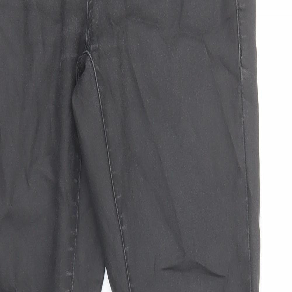 Topshop Womens Black Cotton Skinny Jeans Size 26 in L30 in Regular Zip - Coated