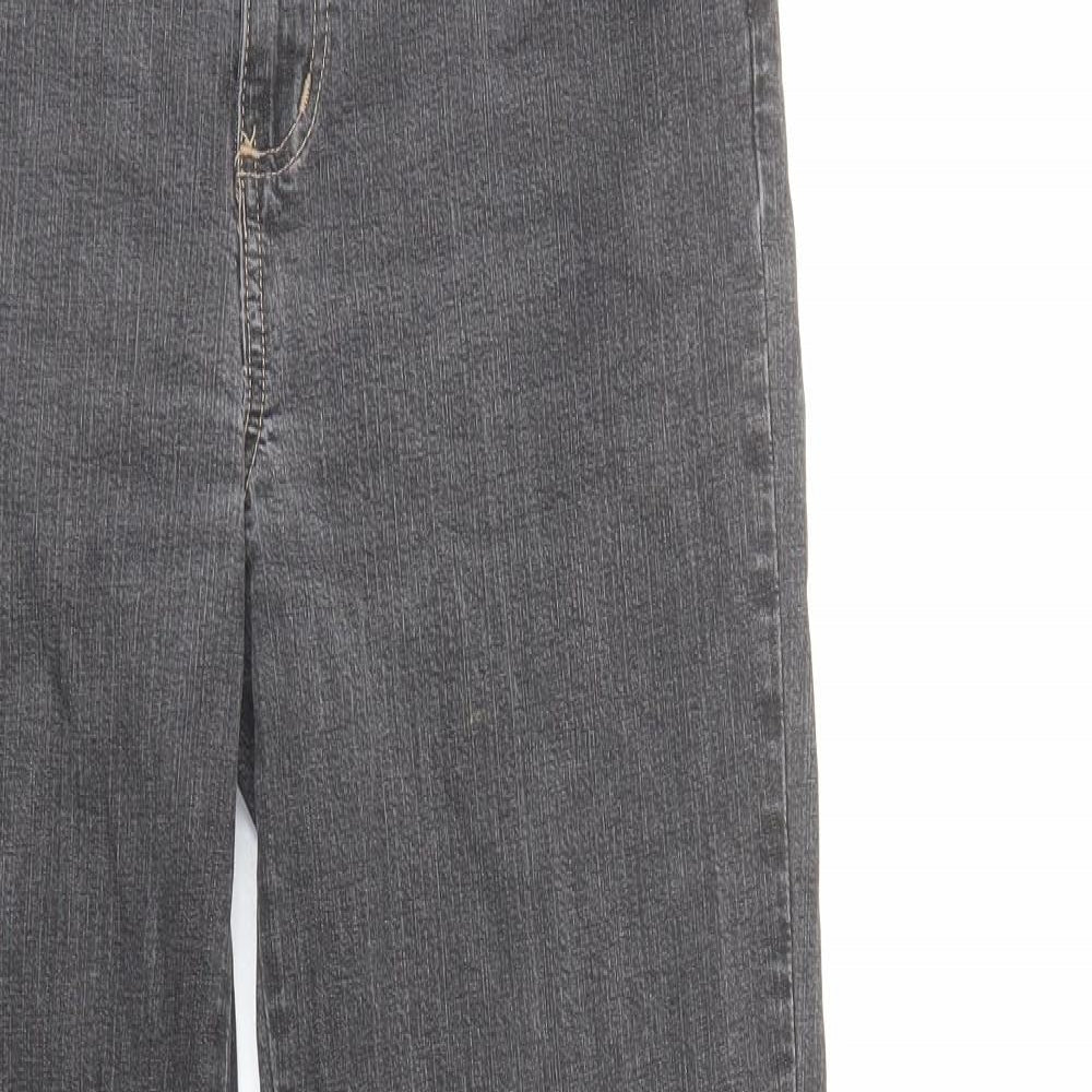 Relativity Womens Grey Cotton Straight Jeans Size 6 L30 in Regular Zip
