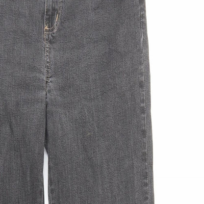 Relativity Womens Grey Cotton Straight Jeans Size 6 L30 in Regular Zip
