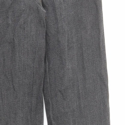 Relativity Womens Grey Cotton Straight Jeans Size 6 L30 in Regular Zip
