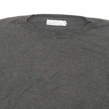 Casual Friday Mens Green Crew Neck Cotton Pullover Jumper Size 2XL Long Sleeve