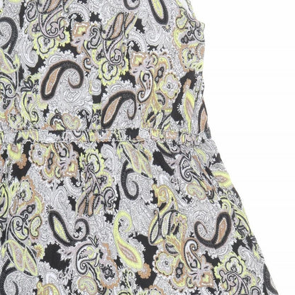 H&M Womens Multicoloured Paisley Viscose Tank Dress Size M Scoop Neck Pullover - Adjustable Waist