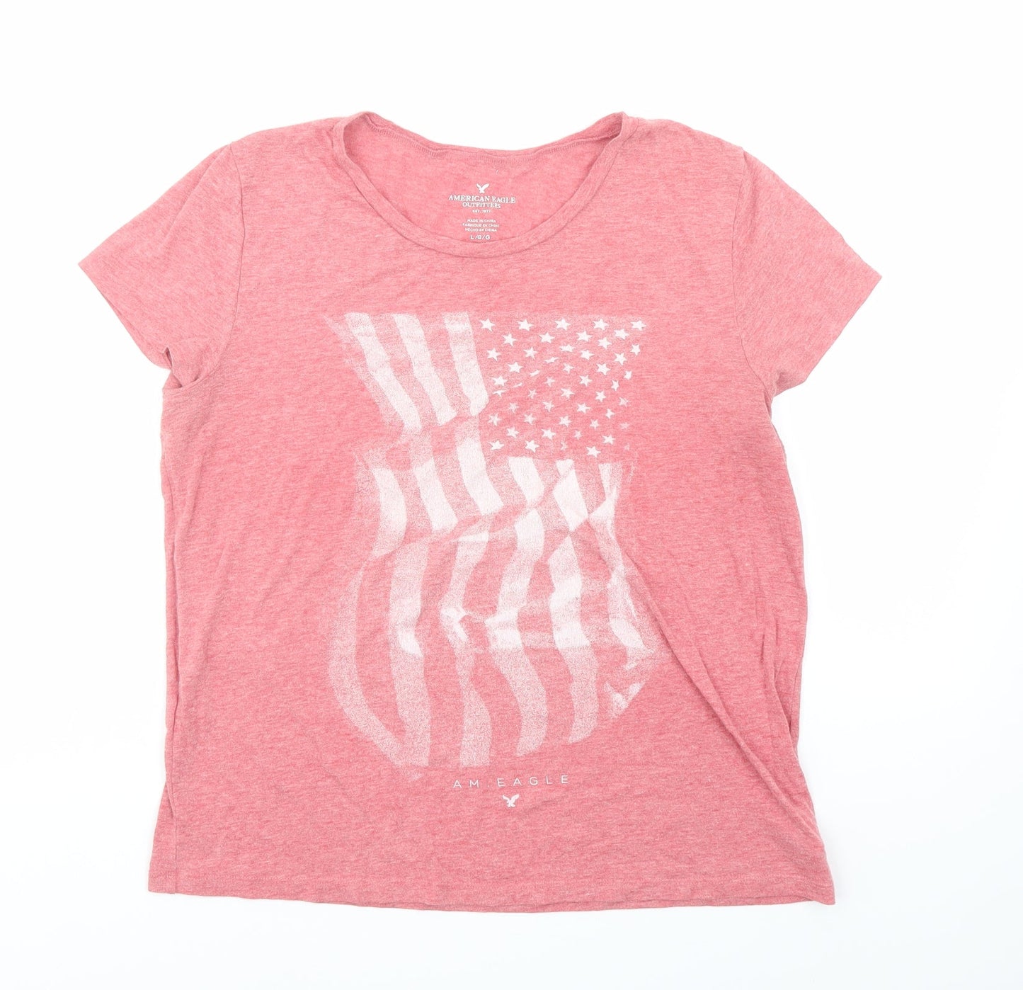Womens UK Size L American Eagle Outfitters Pink Basic T-Shirt