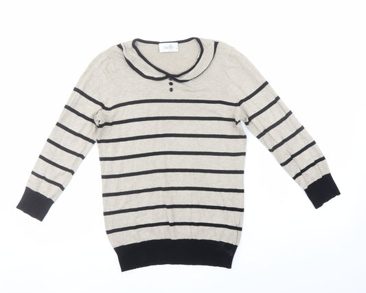 Womens UK Size 8 Wallis Beige Pullover Jumper