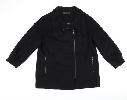 Womens UK Size M Zara Black Overcoat