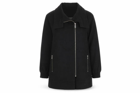 Womens UK Size M Zara Black Overcoat