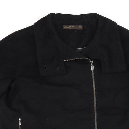 Womens UK Size M Zara Black Overcoat