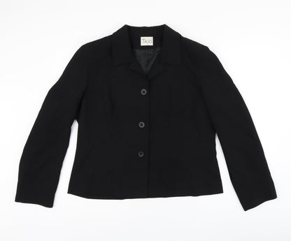 TAGG Womens Black Polyester Jacket Blazer Size 16