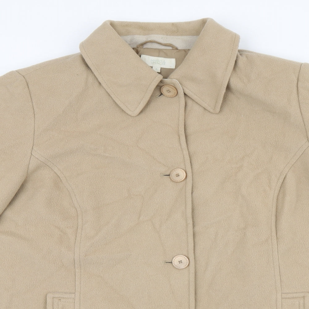 Womens UK Size 18 Marks and Spencer Beige Overcoat