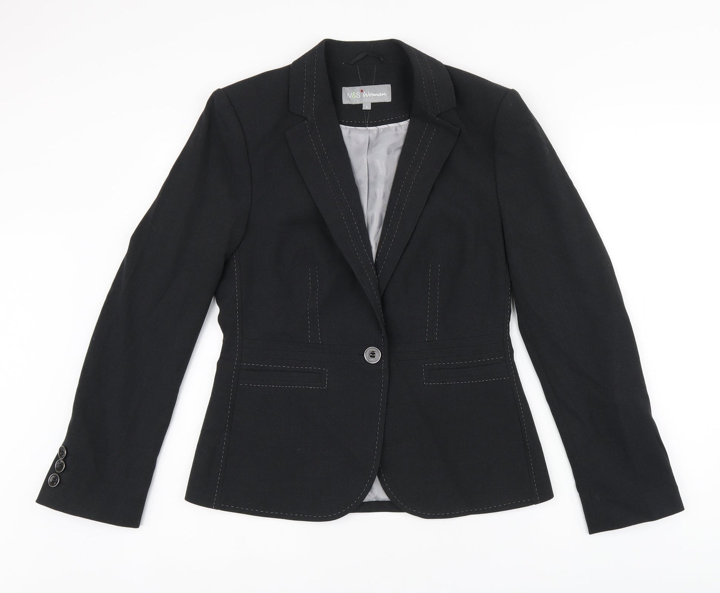 Womens UK Size 8 Marks and Spencer Regular Grey Suit Jacket