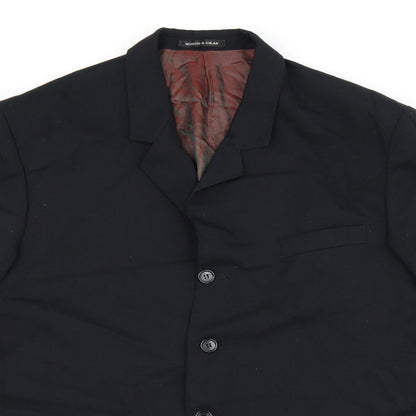 Woods & Gray Mens Black Jacket Blazer Size M Button