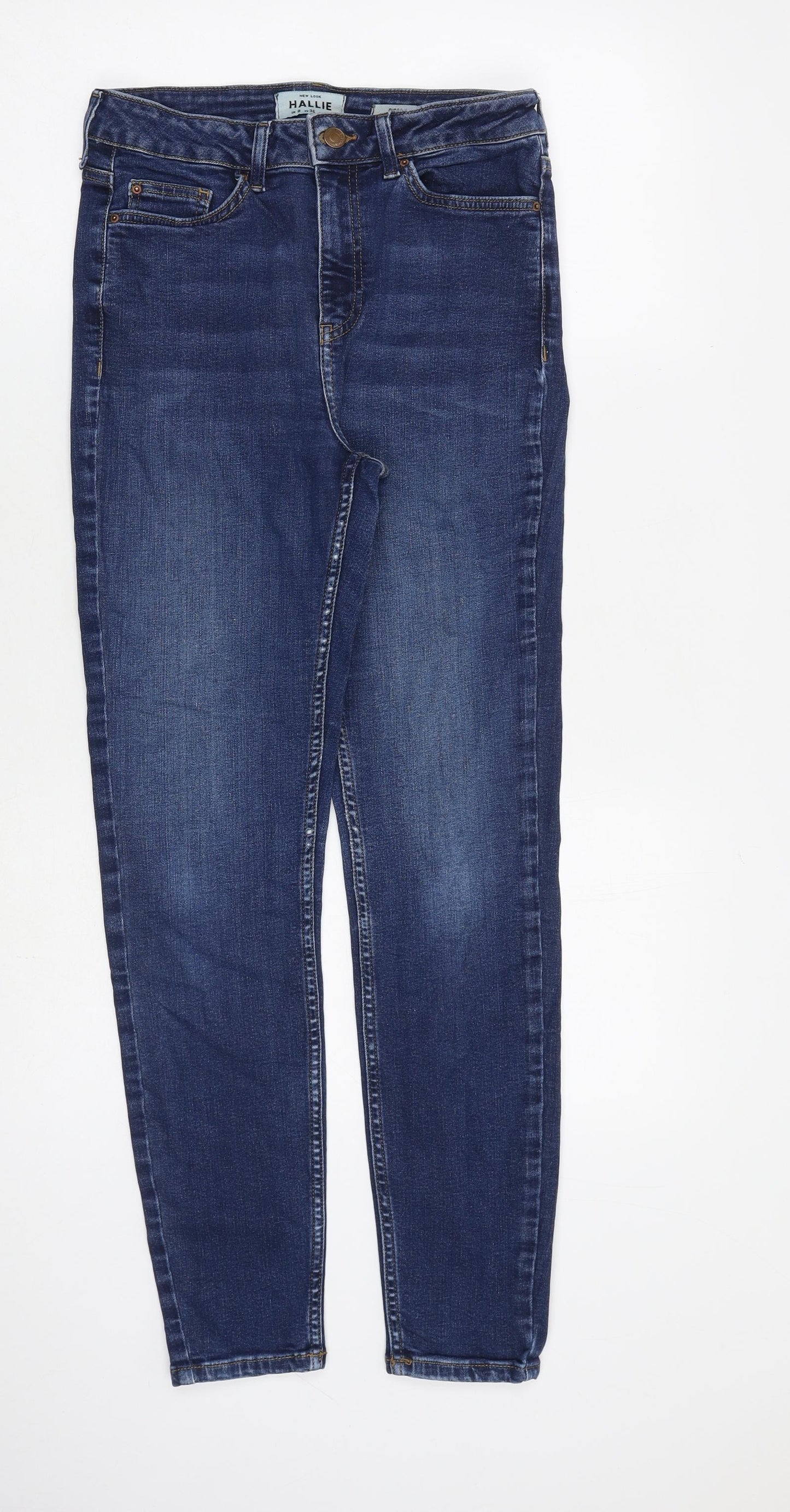 New Look Womens Blue Cotton Skinny Jeans Size 8 L28 in Slim Zip