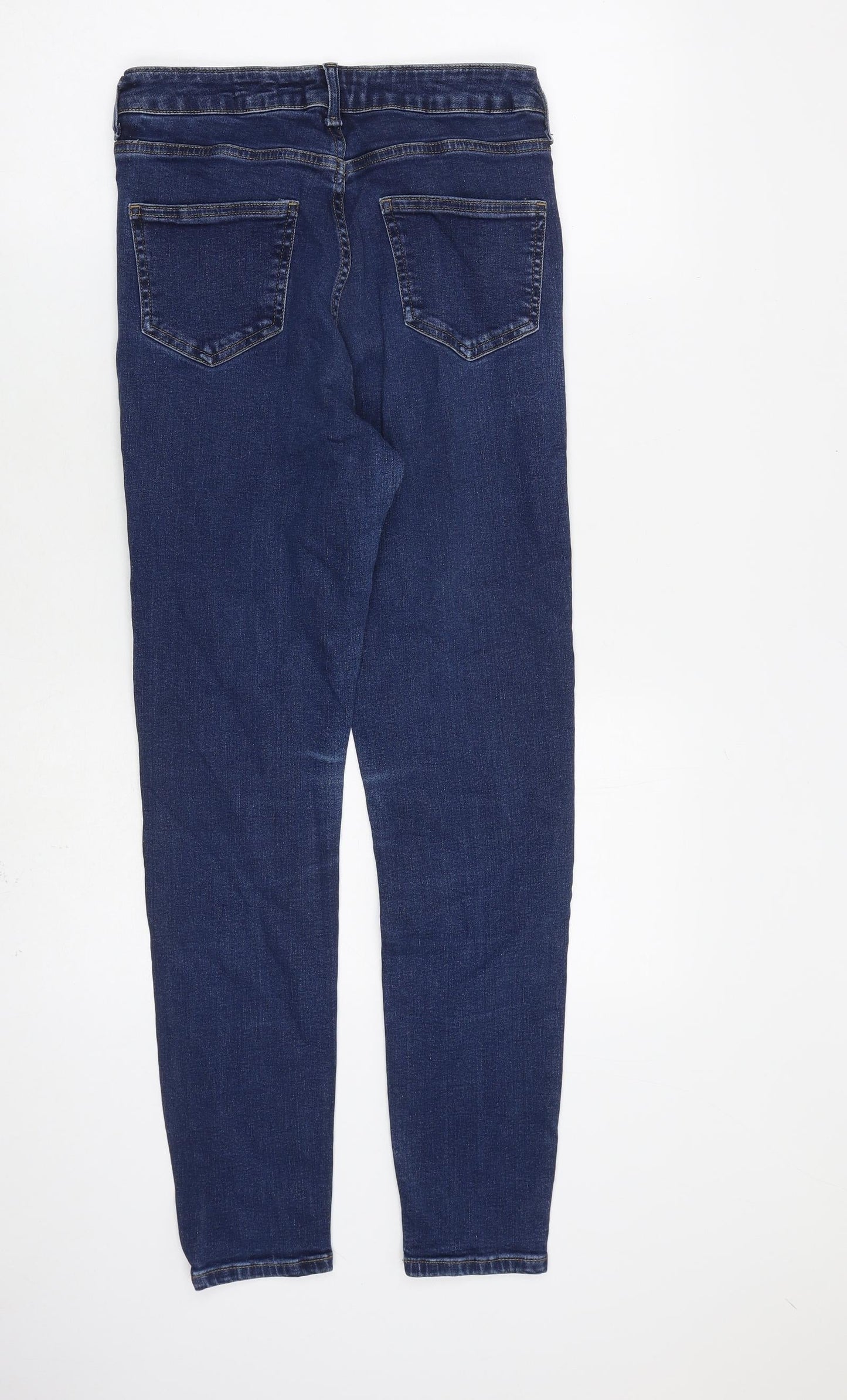 New Look Womens Blue Cotton Skinny Jeans Size 8 L28 in Slim Zip
