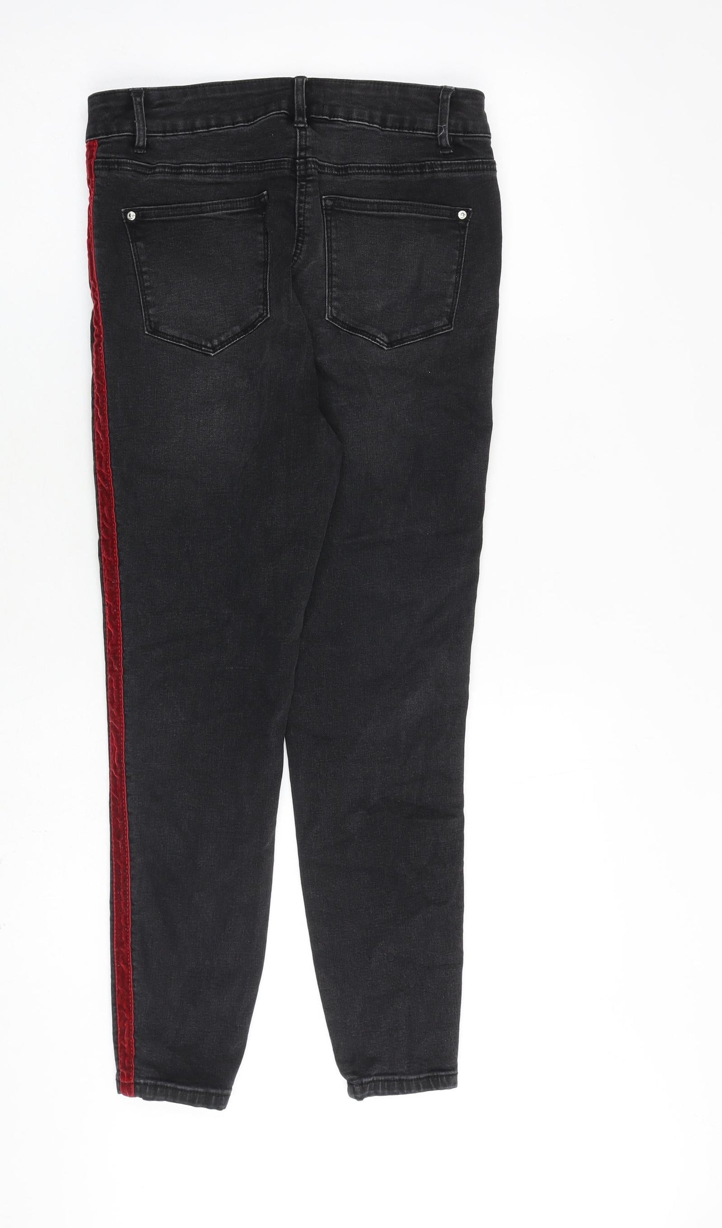 Matalan Womens Grey Cotton Straight Jeans Size 12 L27 in Regular Zip