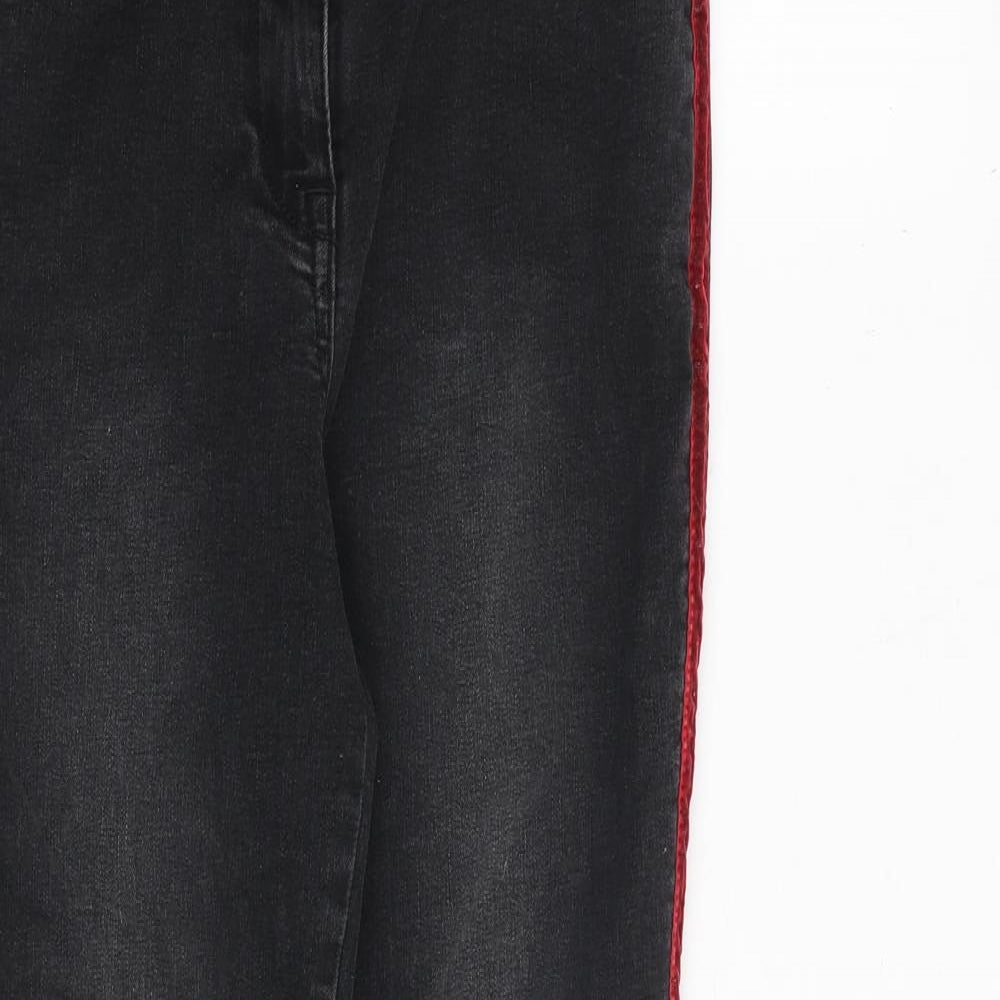 Matalan Womens Grey Cotton Straight Jeans Size 12 L27 in Regular Zip