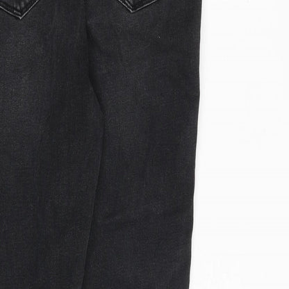 Matalan Womens Grey Cotton Straight Jeans Size 12 L27 in Regular Zip