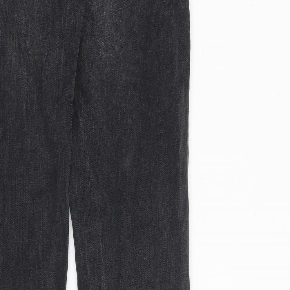R Essential Womens Grey Cotton Straight Jeans Size 10 L30 in Regular Zip