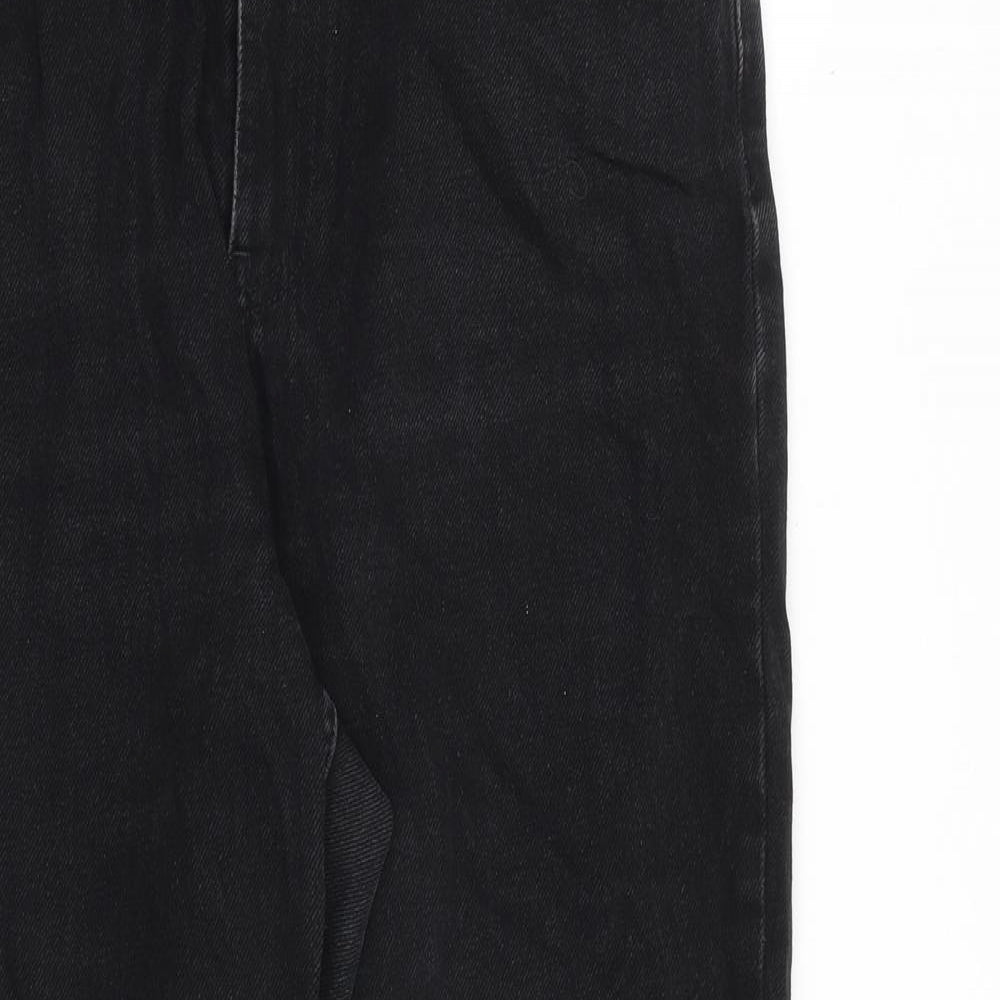 Denim & Co. Womens Black Cotton Mom Jeans Size 12 L29 in Regular Zip