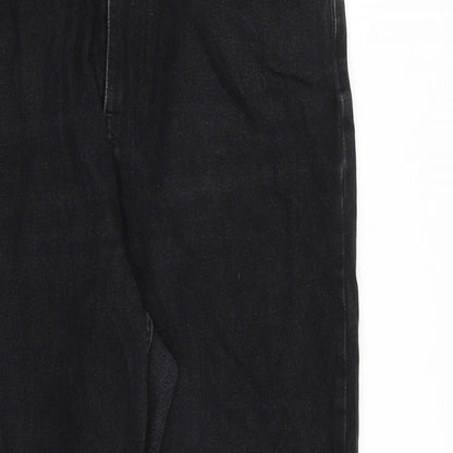 Denim & Co. Womens Black Cotton Mom Jeans Size 12 L29 in Regular Zip