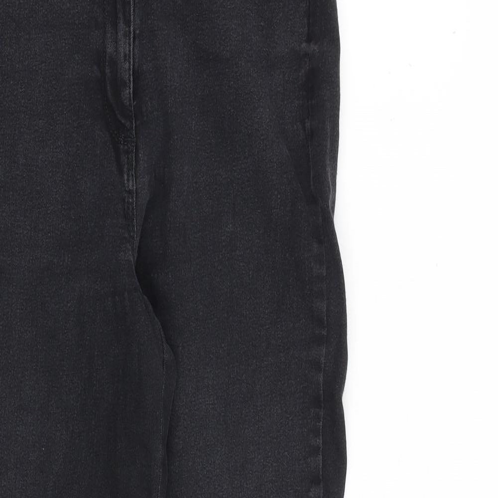 Bonmarché Womens Black Cotton Straight Jeans Size 10 L28 in Regular Zip