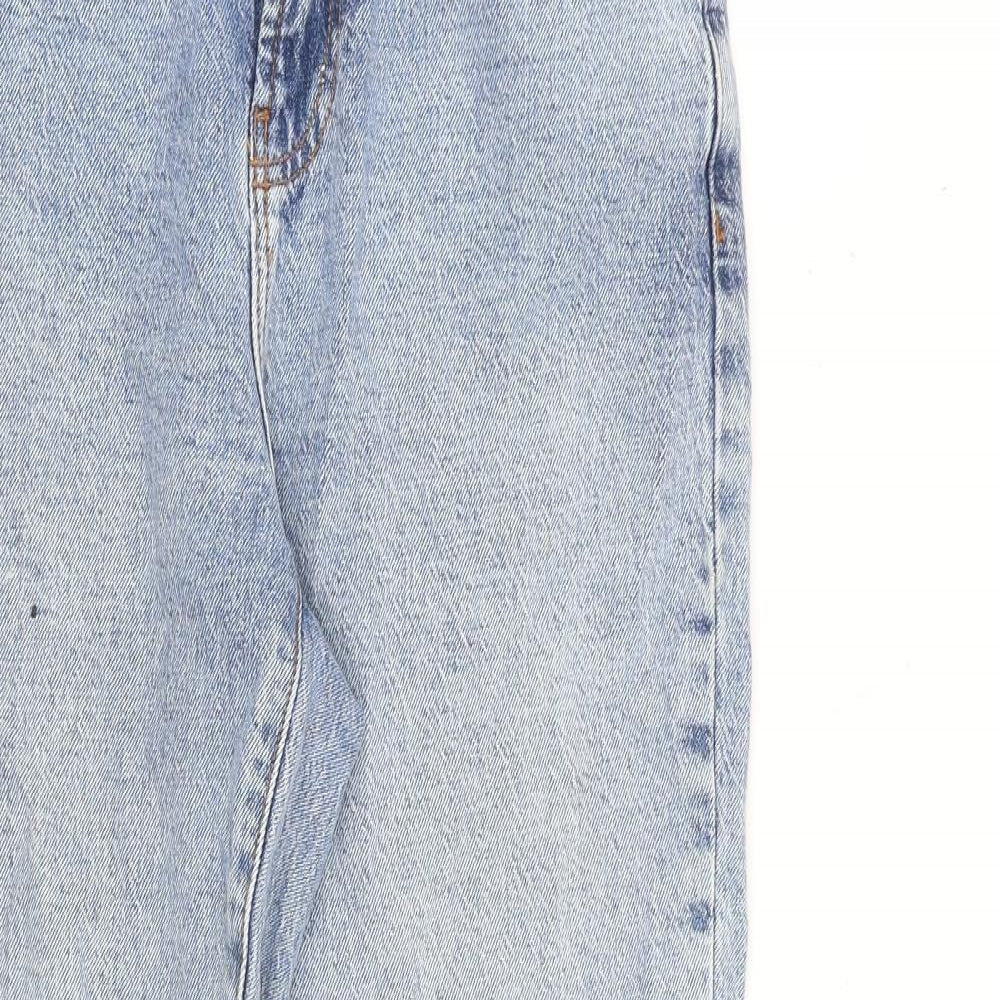 New Look Womens Blue Cotton Straight Jeans Size 8 L27 in Regular Zip