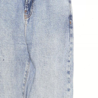 New Look Womens Blue Cotton Straight Jeans Size 8 L27 in Regular Zip